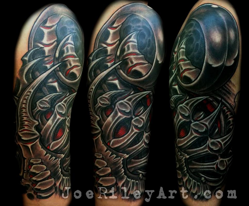 Biomech Half Sleeve by Joe Riley TattooNOW